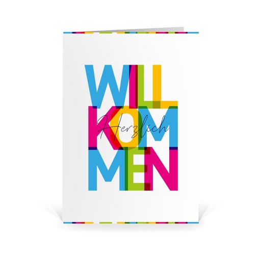 [WP5229] Karte: Herzlich Willkommen (Wir gestalten gratis für Dich)