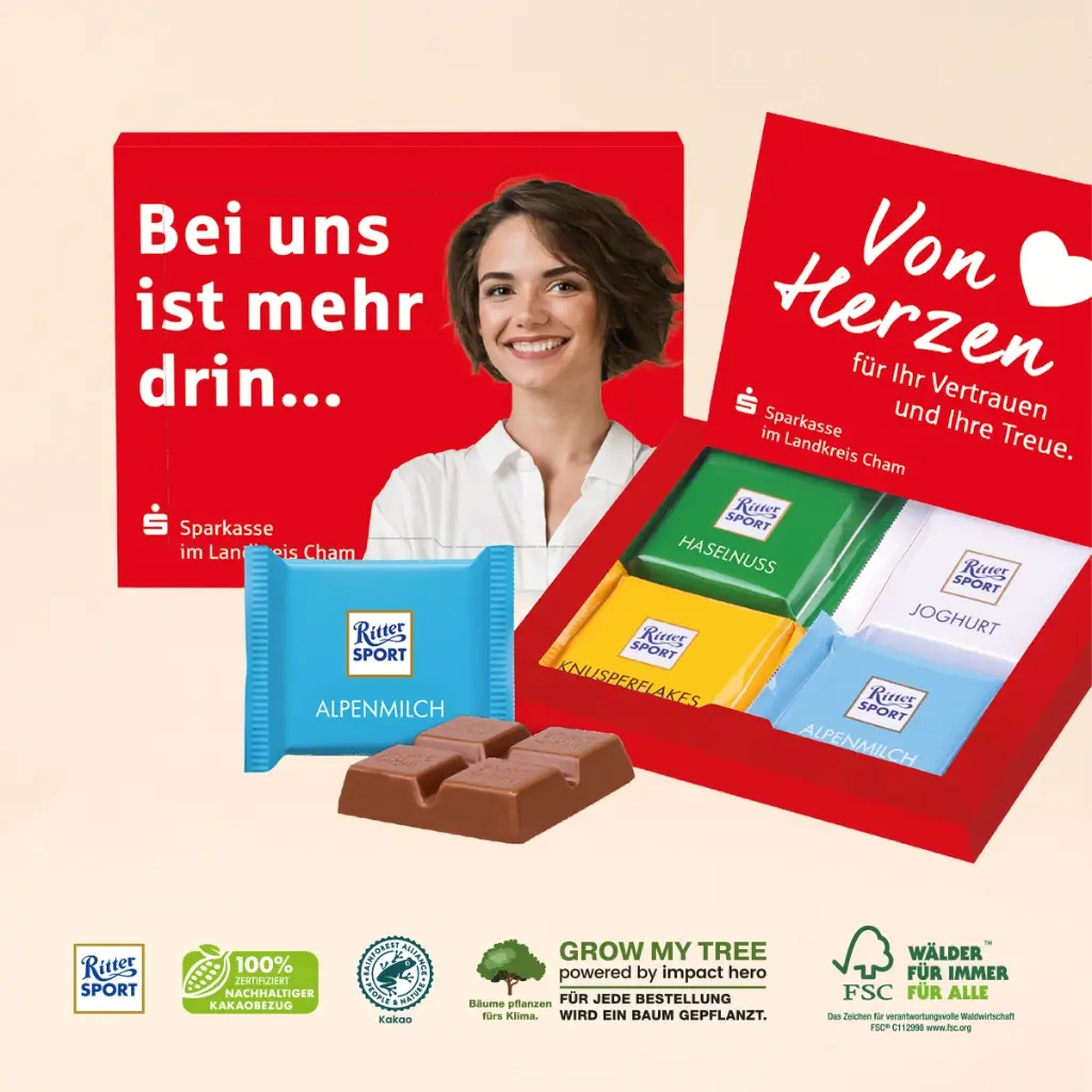 Präsentbox Ritter SPORT „Mini“, 4er