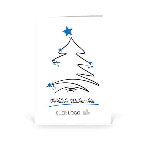 [WP2571] Karte: Tannenlinien - Sterne (Wir gestalten gratis für Dich)