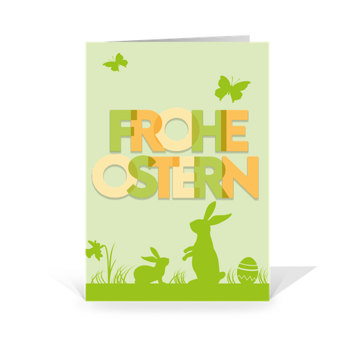 [WP6080] Karte: Farbenfrohe Ostern (Blanko Karte ohne Eindruck)