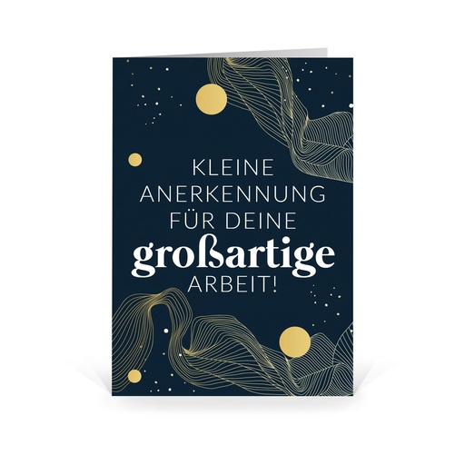 [WP5243] Karte: Kleine Anerkennung für Deine großartige Arbeit (Blanko Karte ohne Eindruck)