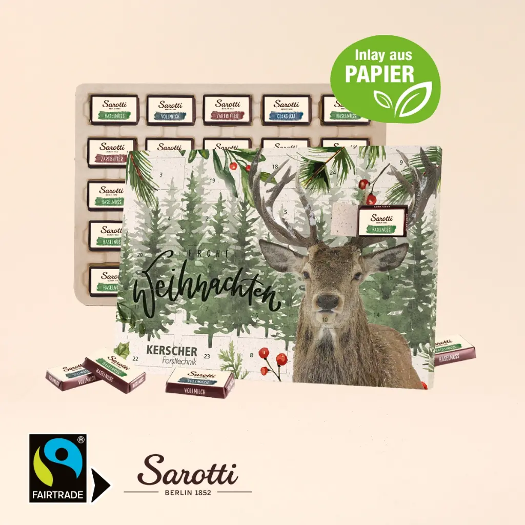 Tisch-Adventskalender mit Fairtrade-Kakao Organic