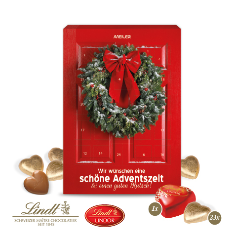 Wand-Adventskalender Lindt-Herzen