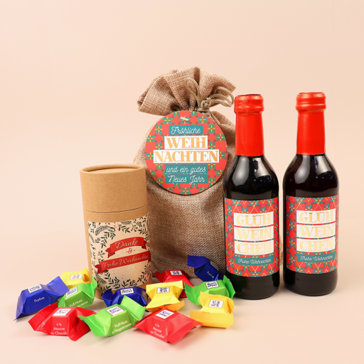 [WP13347] Weihnachtssack "Fröhliche Weihnachten" - Glühweinchen