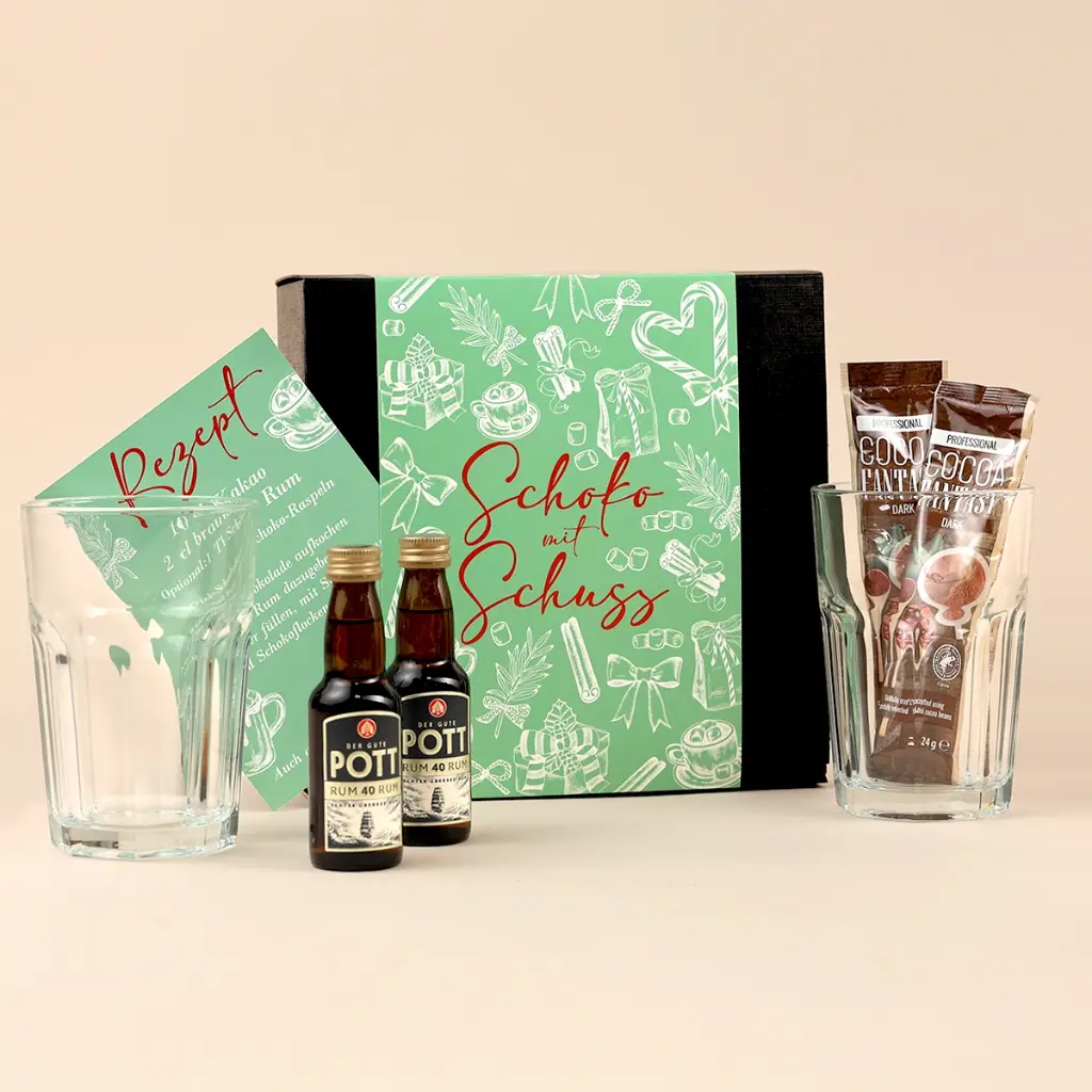 Geschenkset "Schoko mit Schuss"