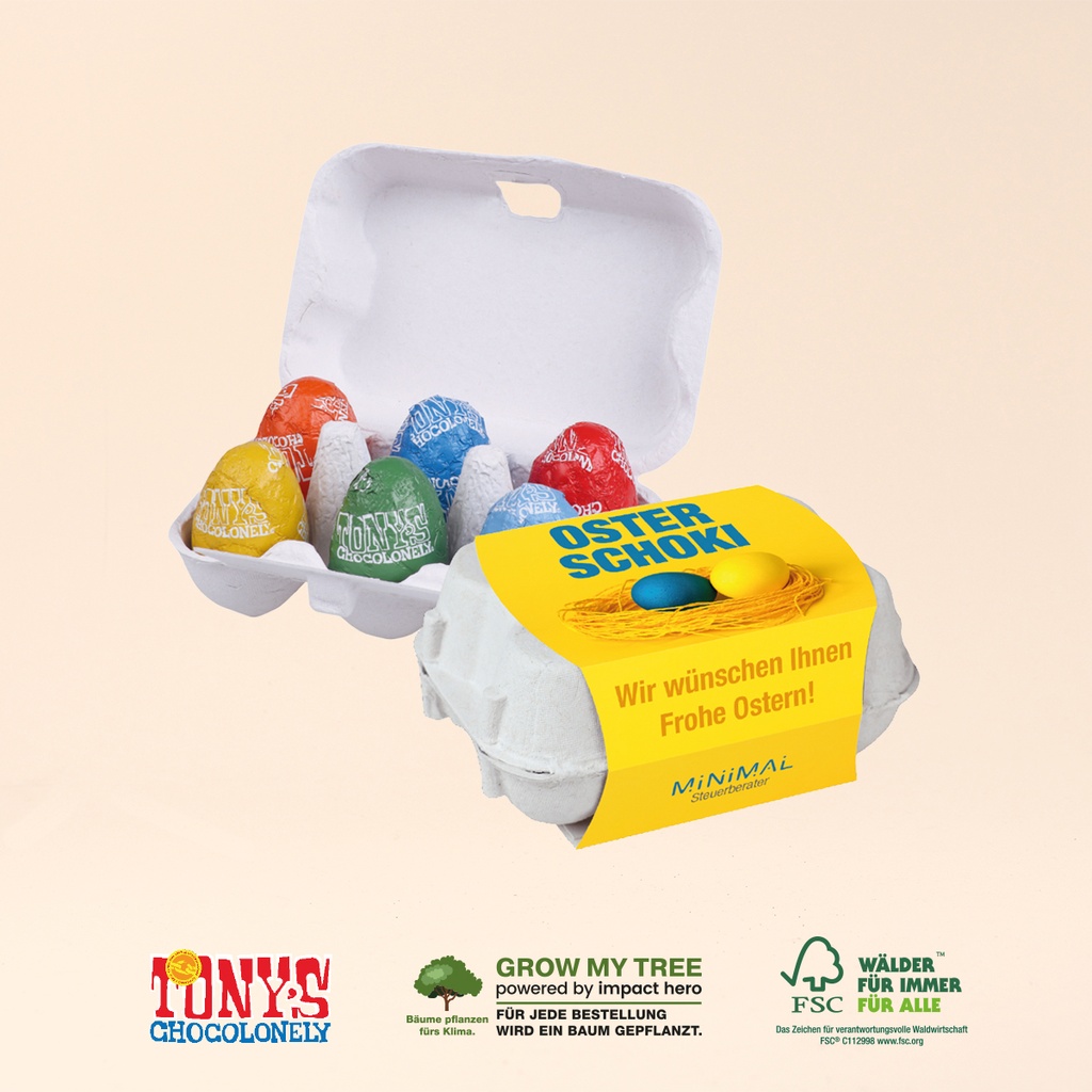 Schoko-Eier 6er-Set mit Tony´s Ostereier