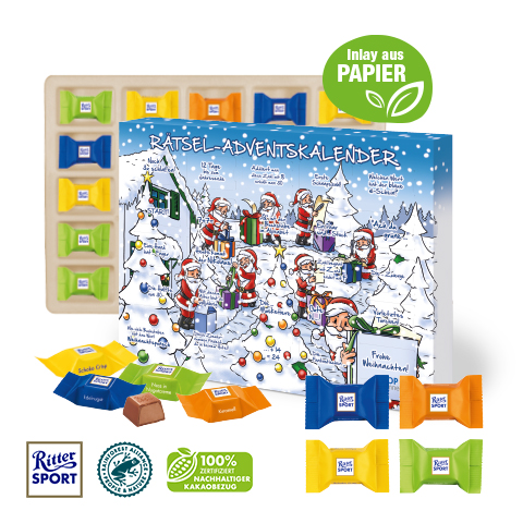 Nachhaltiger Adventskalender mit RITTER SPORT Schokowürfel