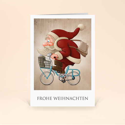 [WP2515] Karte: Santa Active - Fahrrad (Wir gestalten gratis für Dich)