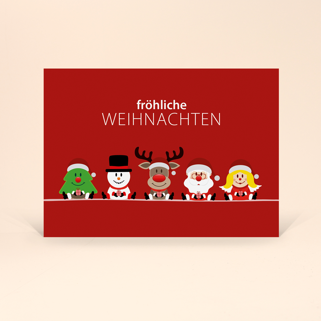 Karte: Postkarte Weihnachtsteam - Team