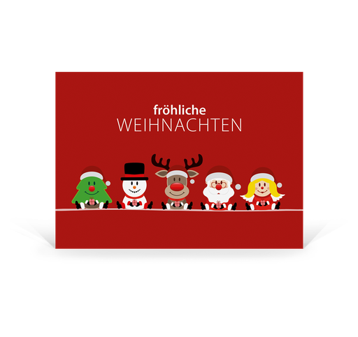 [P2627] Karte: Postkarte Weihnachtsteam - Team (Wir gestalten gratis für Dich)