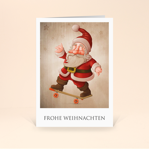 [WP2539] Karte: Santa Active - Skater (Wir gestalten gratis für Dich)