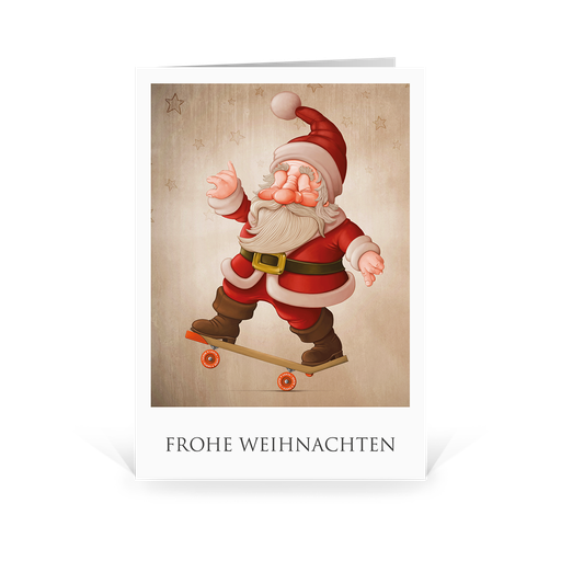 [WP2539] Karte: Santa Active - Skater (Wir gestalten gratis für Dich)