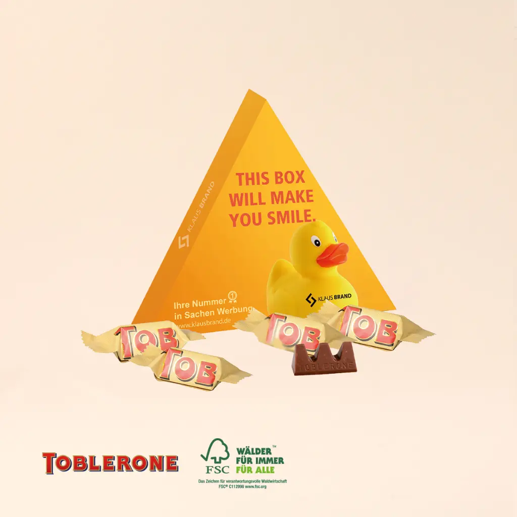 Präsentbox Dreieck mit TOBLERONE Minis