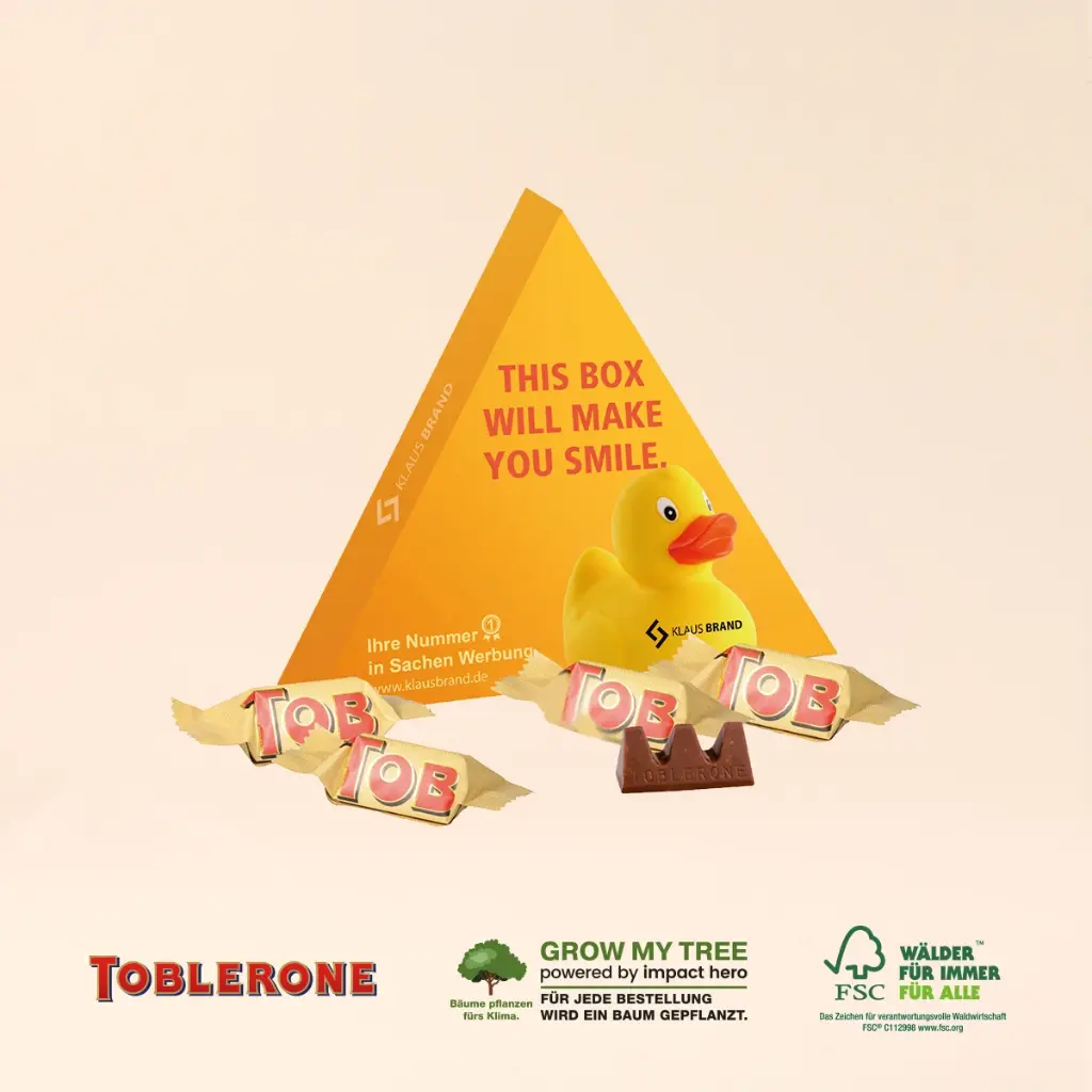 Präsentbox Dreieck mit TOBLERONE Minis