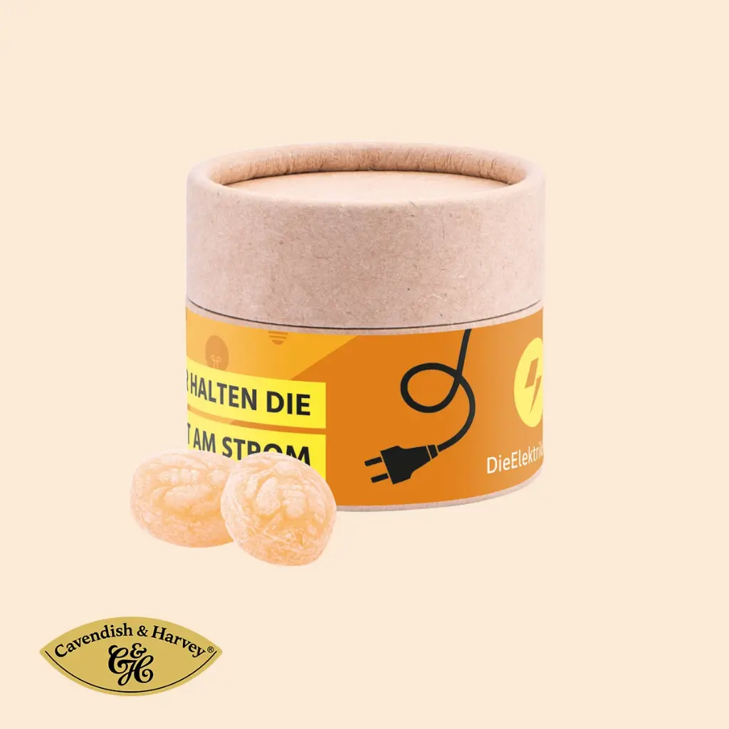 Papierdose Eco Mini mit Honigbonbons