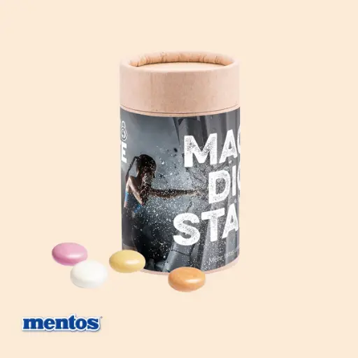 [1179-M] Papierdose Eco Midi mit Mentos Fruit