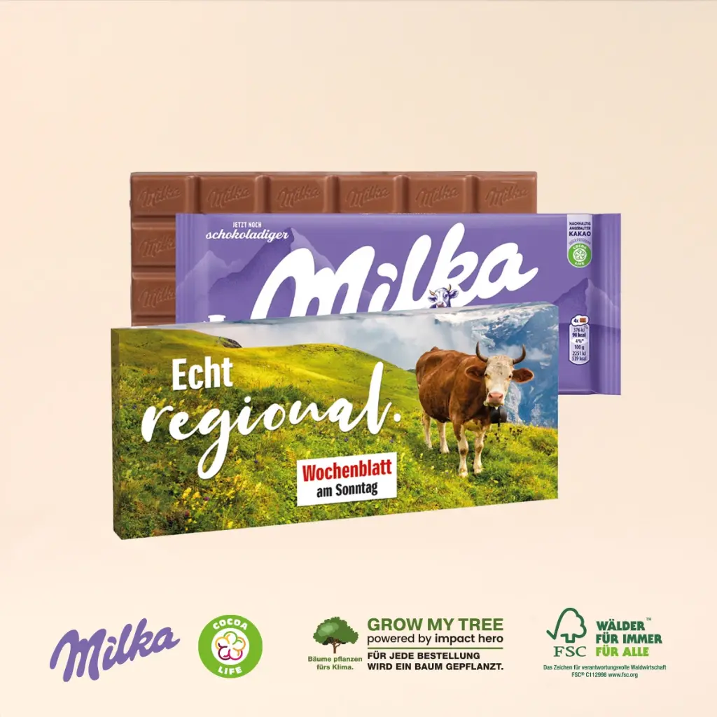 Schokolade von Milka, 100g