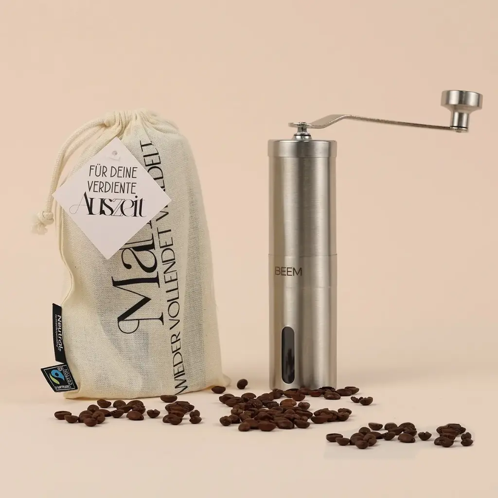 Kaffeemühle "Mahl wieder vollendet veredelt"