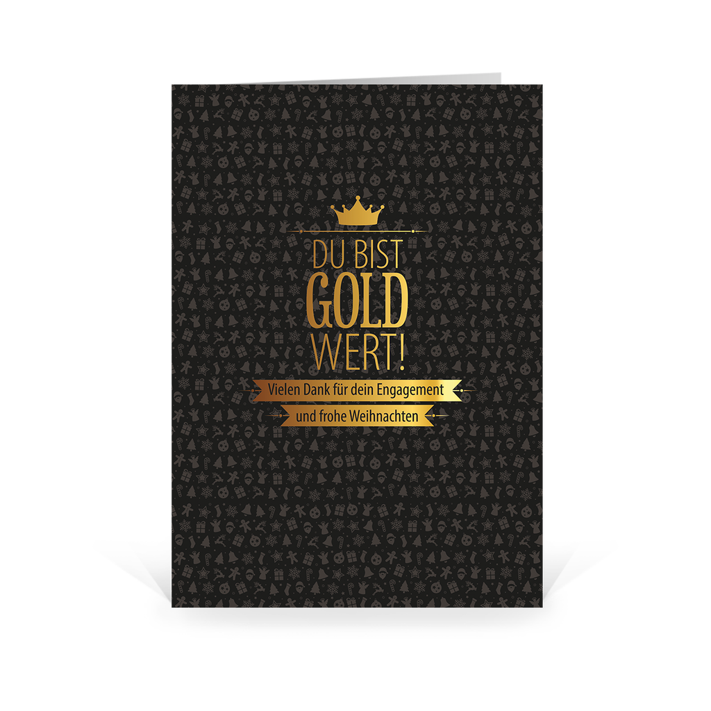 Grußkarte "Du bist Gold wert - Xmas"