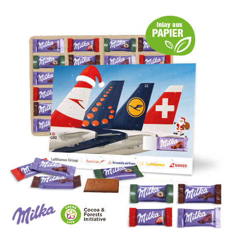 Tisch-Adventskalender Organic mit Milka Schokolade Mix