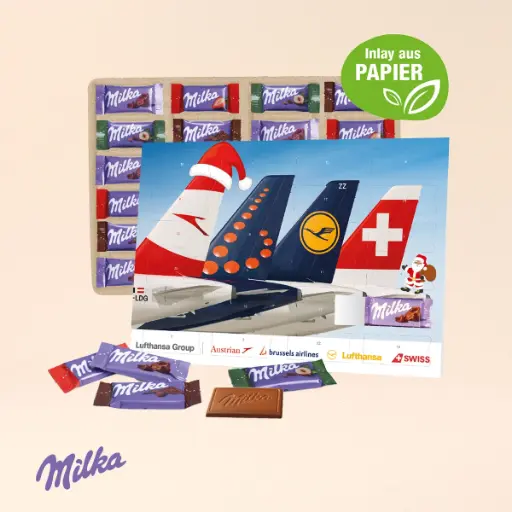 [55359] Tisch-Adventskalender Organic mit Milka Schokolade Mix