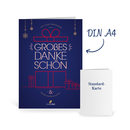 [WP12475] Karte: XXL Xmas – Großes Dankeschön "Geschenk" (Wir gestalten gratis für Dich)