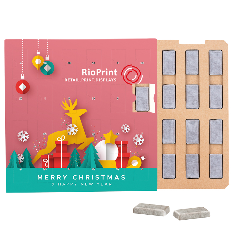 Täfelchen Adventskalender ECO, Papierblister mit Napolitain