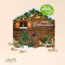 Adventskalenderhaus Organic mit Lindt Täfelchen