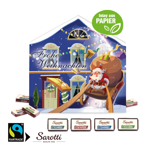 [55413-W] Adventskalenderhaus Organic mit Sarotti Täfelchen
