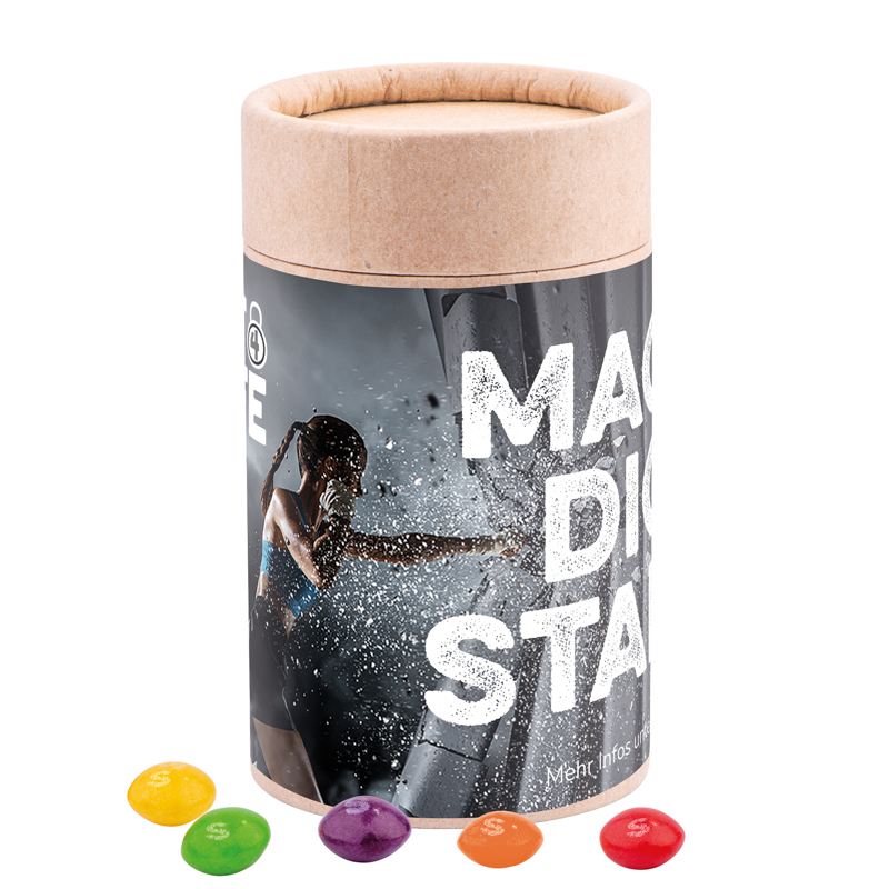 Papierdose Eco Midi mit Skittles Kaubonbon