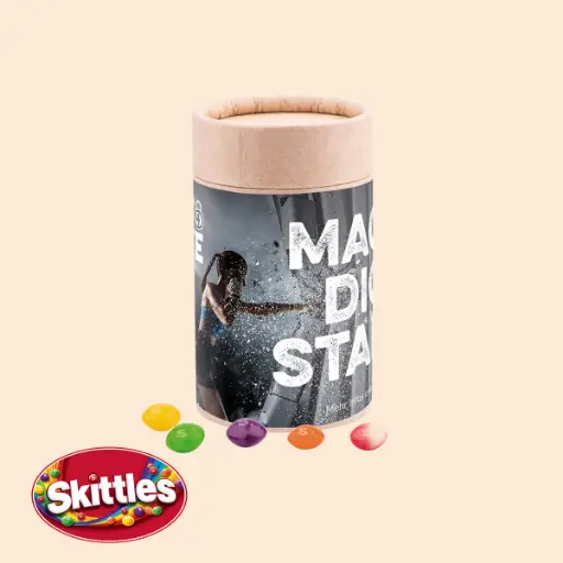 [1179-SK] Papierdose Eco Midi mit Skittles Kaubonbon