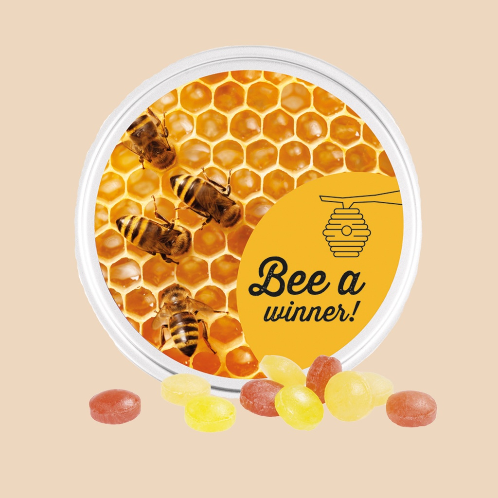 Bonbondose Midi, weiß Micro-Bonbons Frucht Mix