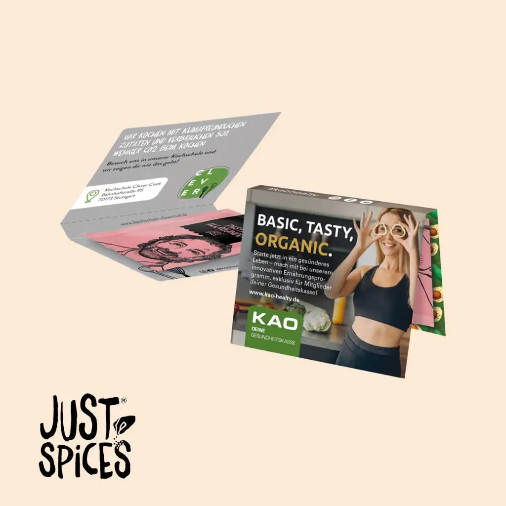 Werbekarte Midi, Just Spices Pasta Allrounder