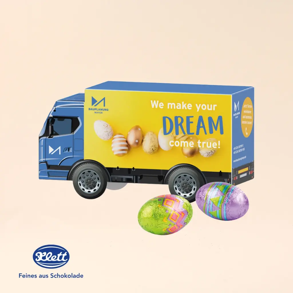 3D-Präsent LKW, Klett Ostereier