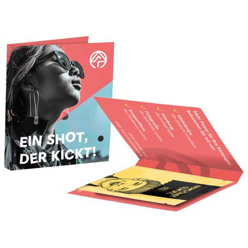 [1144-JSI] Werbekarte Midi, Just Spices Ingwer Shot Gewürz