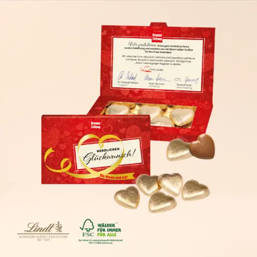 [91225] Präsentbox "Business" mit Lindt Schokoherzen