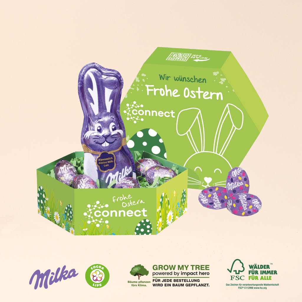 Großes Osternest mit Schokolade von Milka