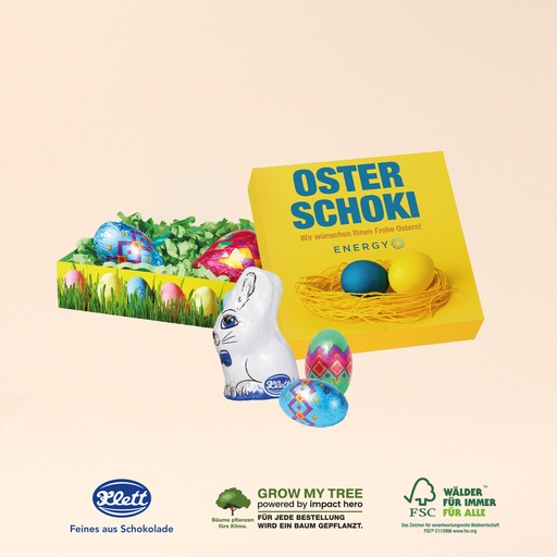 [94677] Kleines Osternest mit Klett Schokolade