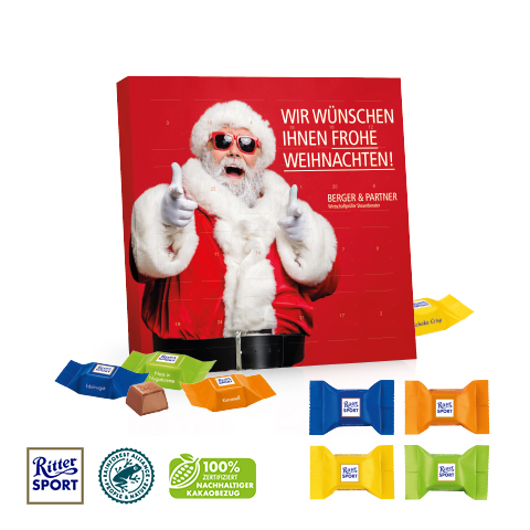 Adventskalender Quadratisch - Ritter SPORT Schokowürfel