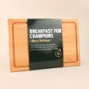 Frühstücksbrett "Breakfast for Champions" - Xmas