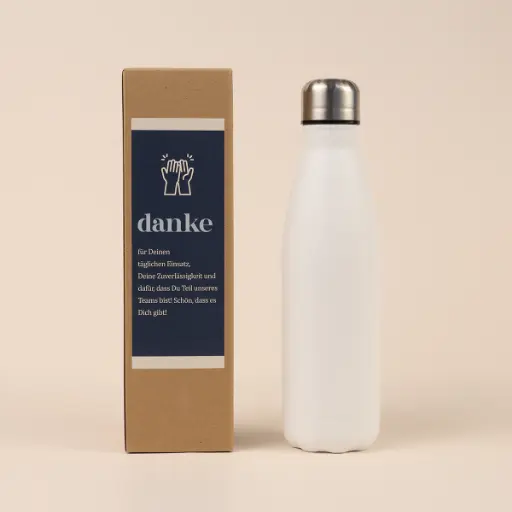 [WP13551] Vakuum-Trinkflasche "Danke"