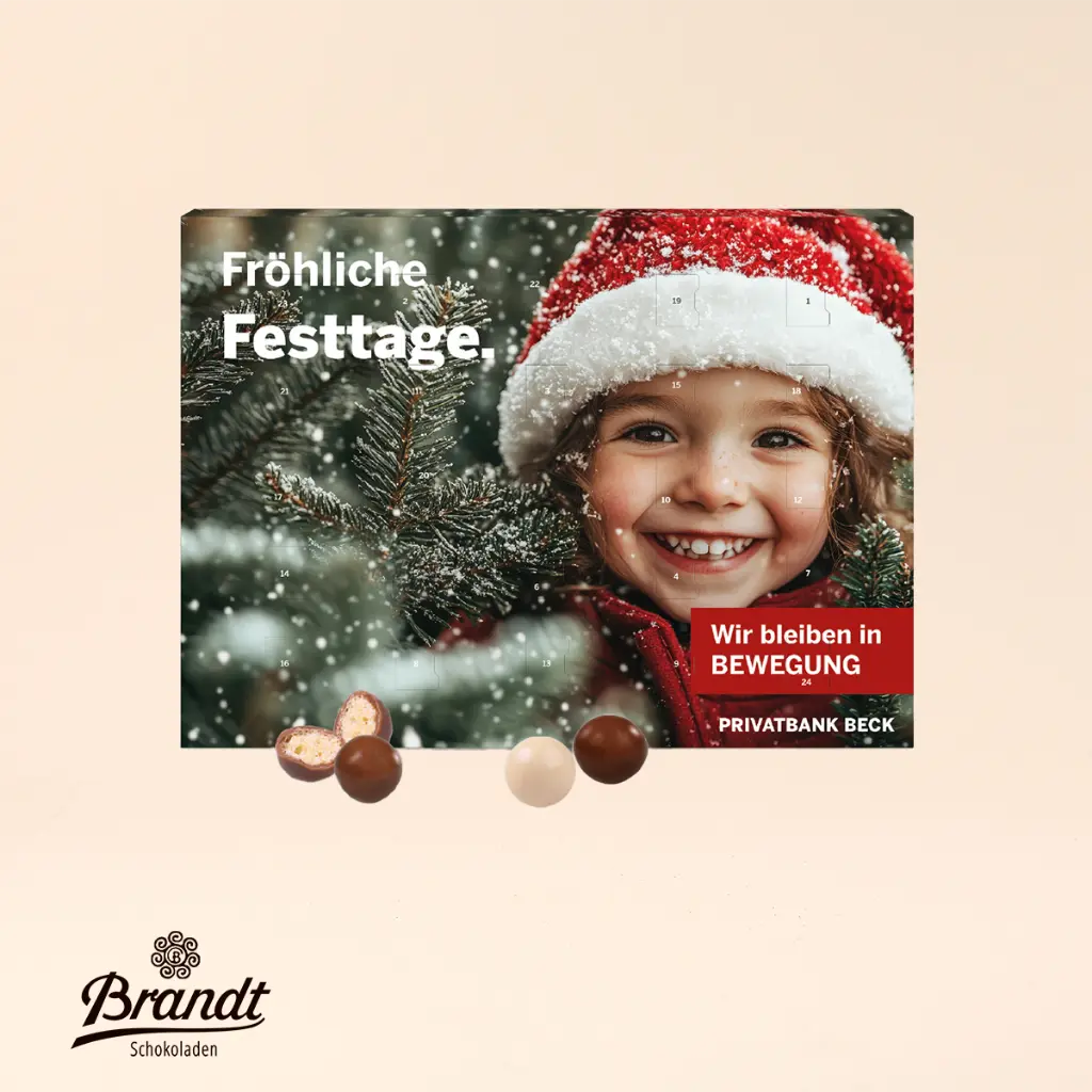 Wand-Adventskalender mit Brandt Knusperkugeln 