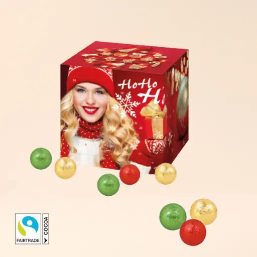[95188] Adventskalender "Cube" mit Fairtrade® Schokolade 