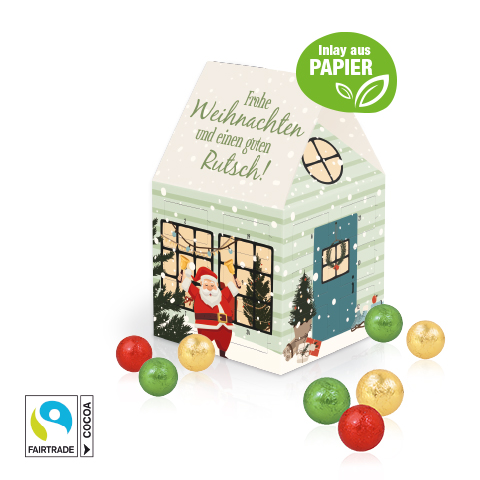 [55418] Adventshaus "Edition" mit Fairtrade® Schokolade mit Papier-Inlay 
