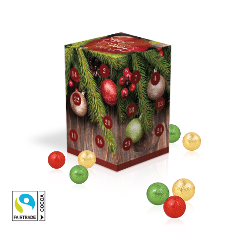 [95183] Adventskalender Cube "XL" mit Fairtrade® Schokolade 