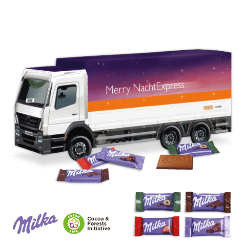 [95179] 3D Adventskalender "LKW" mit Milka Schokolade 