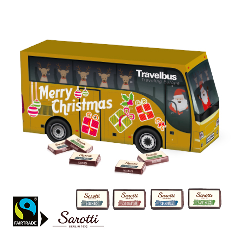 3D Adventskalender "Bus" mit Sarotti Fairtrade® 
