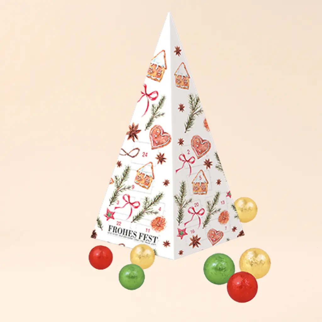 Adventskalender "Weihnachtspyramide" mit Fairtrade® Schokolade 