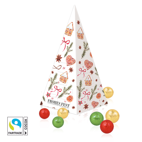 [95168] Adventskalender "Weihnachtspyramide" mit Fairtrade® Schokolade 