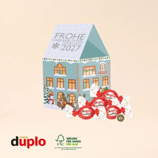 [95552] 3D Präsent "Haus" mit duplo Knusperlen 